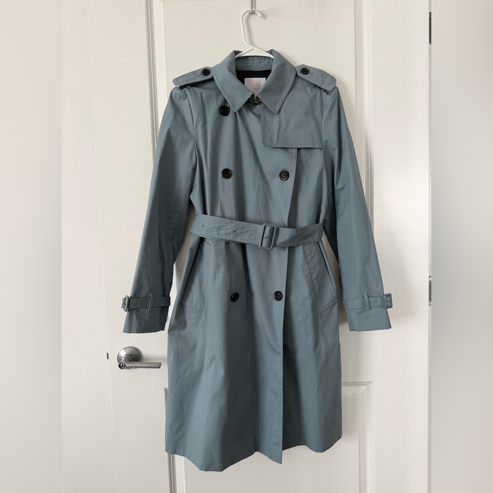 Mango Light Blue Classic Trench coat